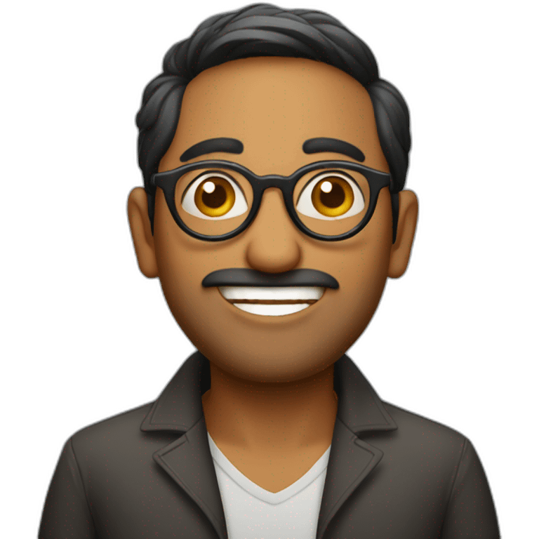 Indian guy with round glasses emoji