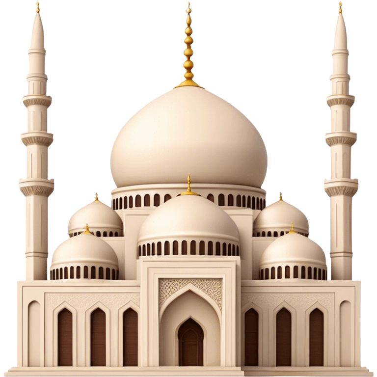 Cinematic Realistic Mohammad Al-Amin Mosque Landmark Emoji, showcasing the intricate architecture of the mosque rendered with rich textures and majestic, soft lighting. emoji