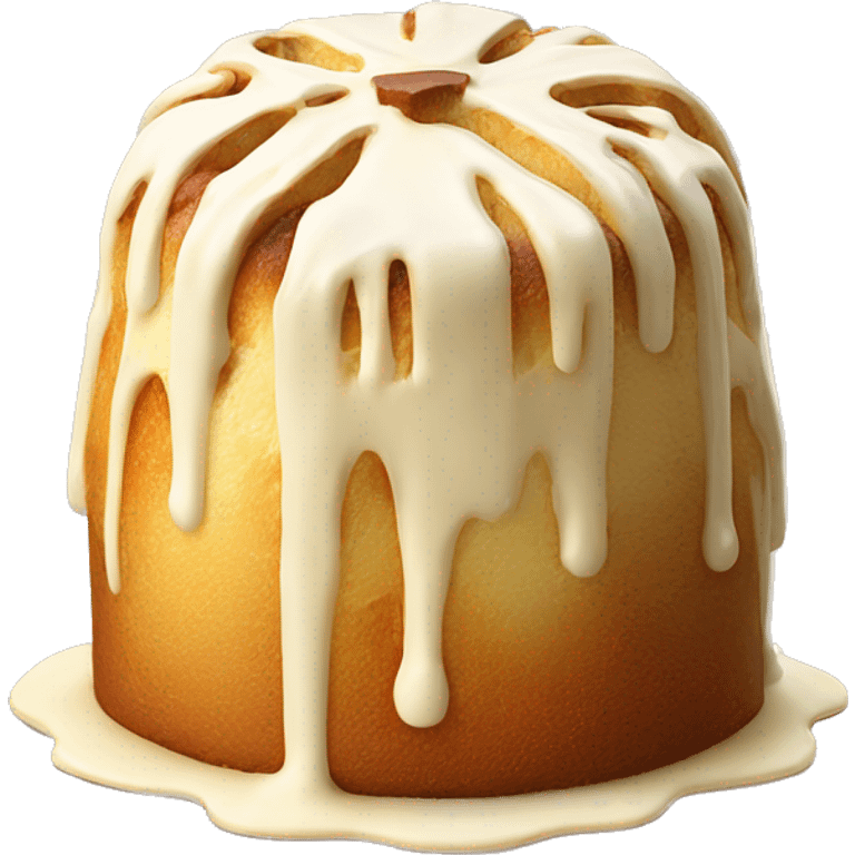 Full white chocolate drip panettone emoji