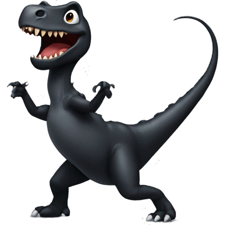 Black dancing dinosaur  emoji