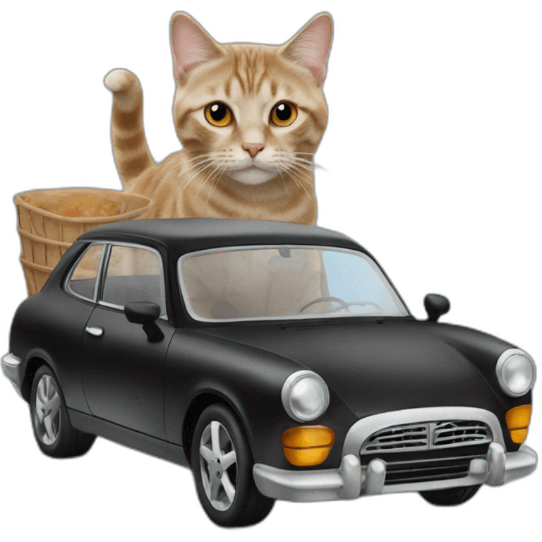 Cat drive black to thé futur car emoji