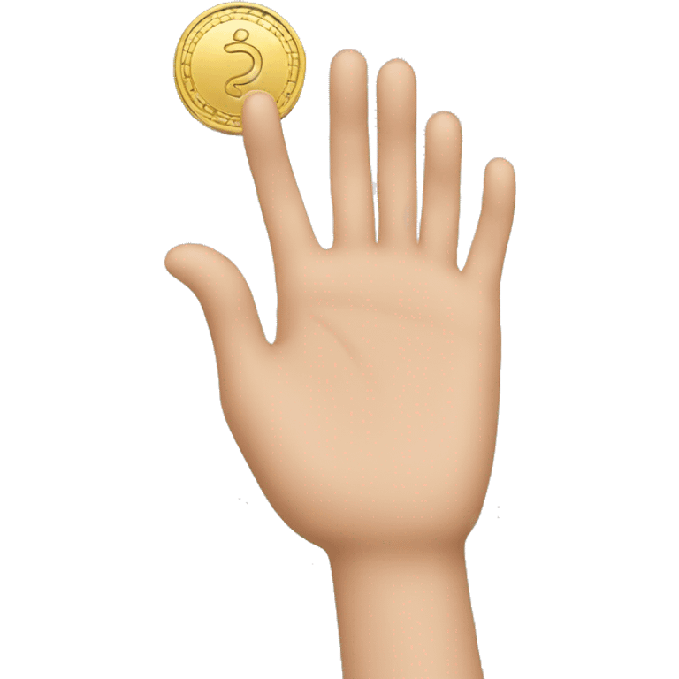 hand holding a coin emoji