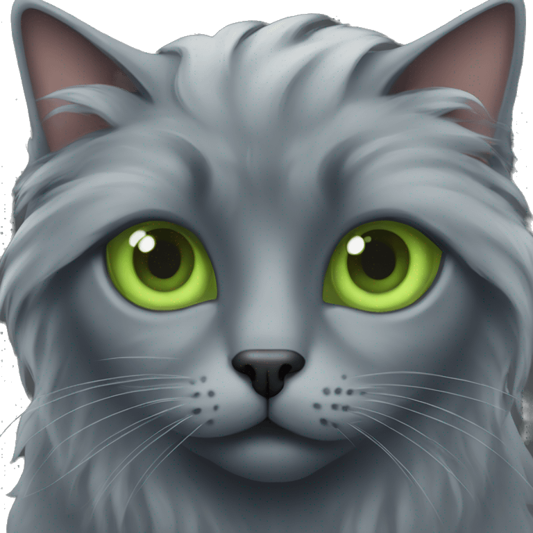 Evil nebelung cat with green eyes  emoji