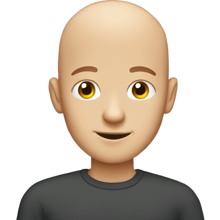 bald boy with stone wall emoji