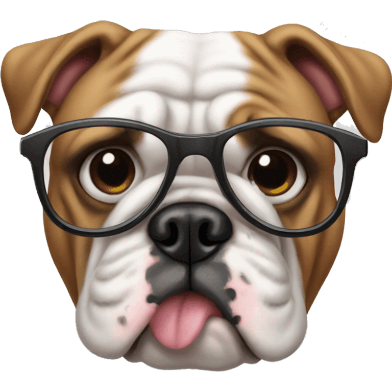 Bulldog wearing glasses emoji