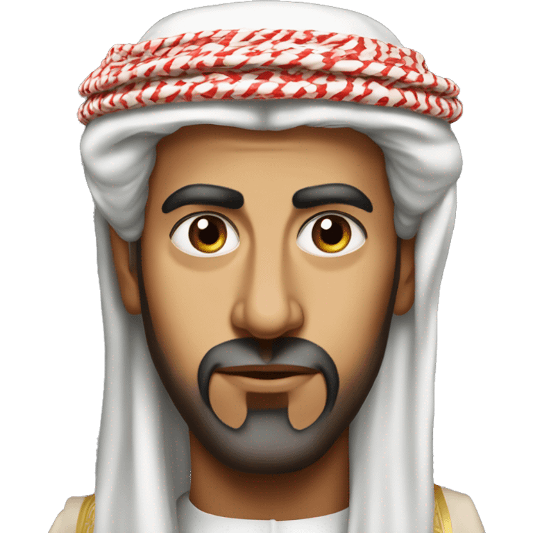 photorealistic  Faisal King of Saudi Arabia serious emoji