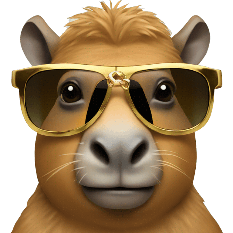 A capibara with dollar sunglasses and a gold chain emoji