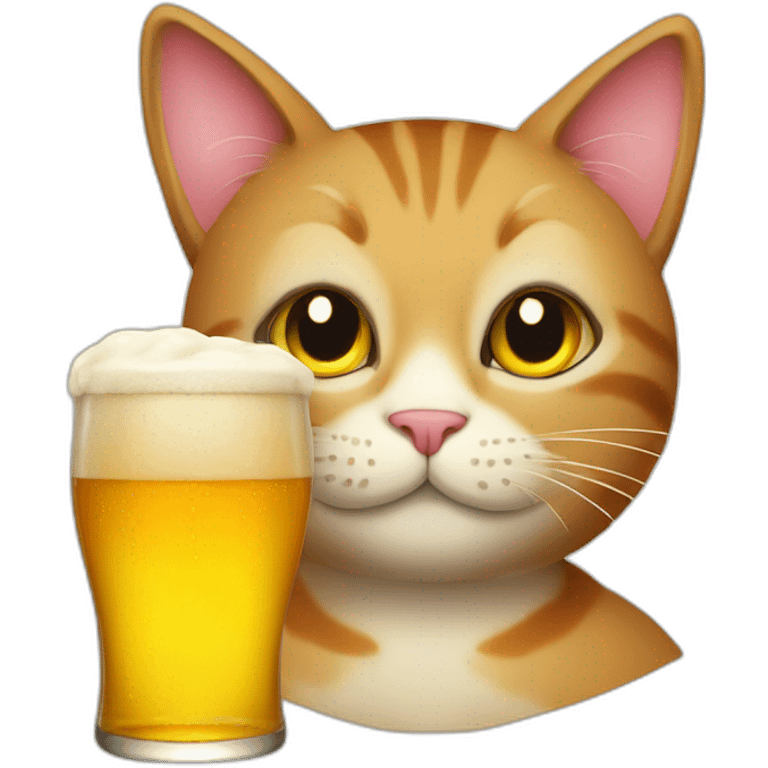 Cat drink beer emoji