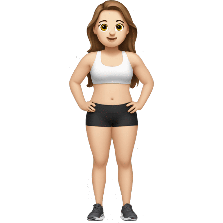 Chubby white girl with brown hair workout emoji