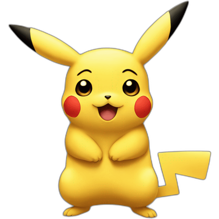 Pikachu making the Kissing Face with Closed Eyes emoji