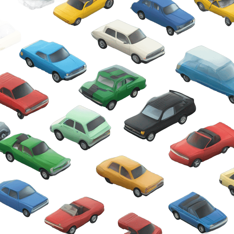 isometric row of cars emoji