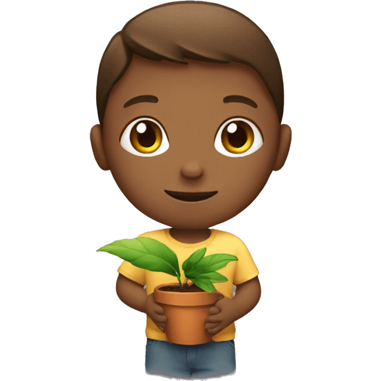 a child with plant emoji