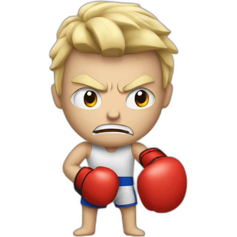 angry white fighter with boxing gloves emoji