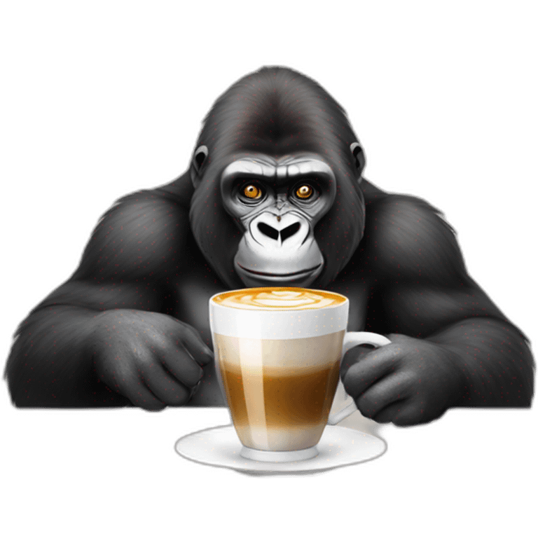 Gorilla drinking a cappuccino  emoji