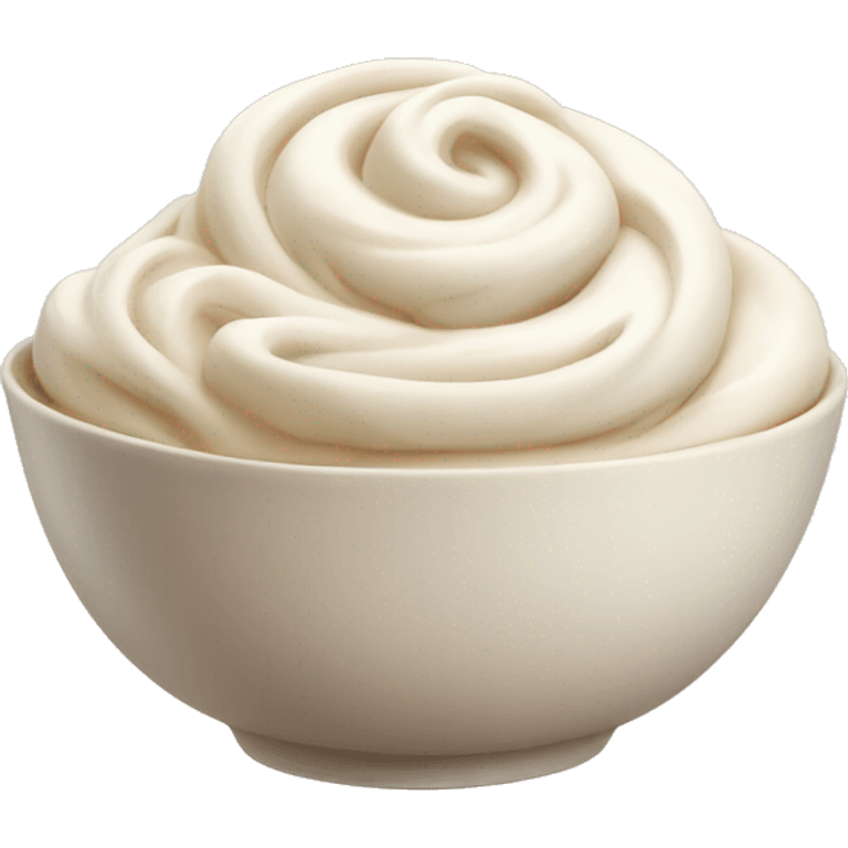 Swirl of white icing in a tan bowl emoji