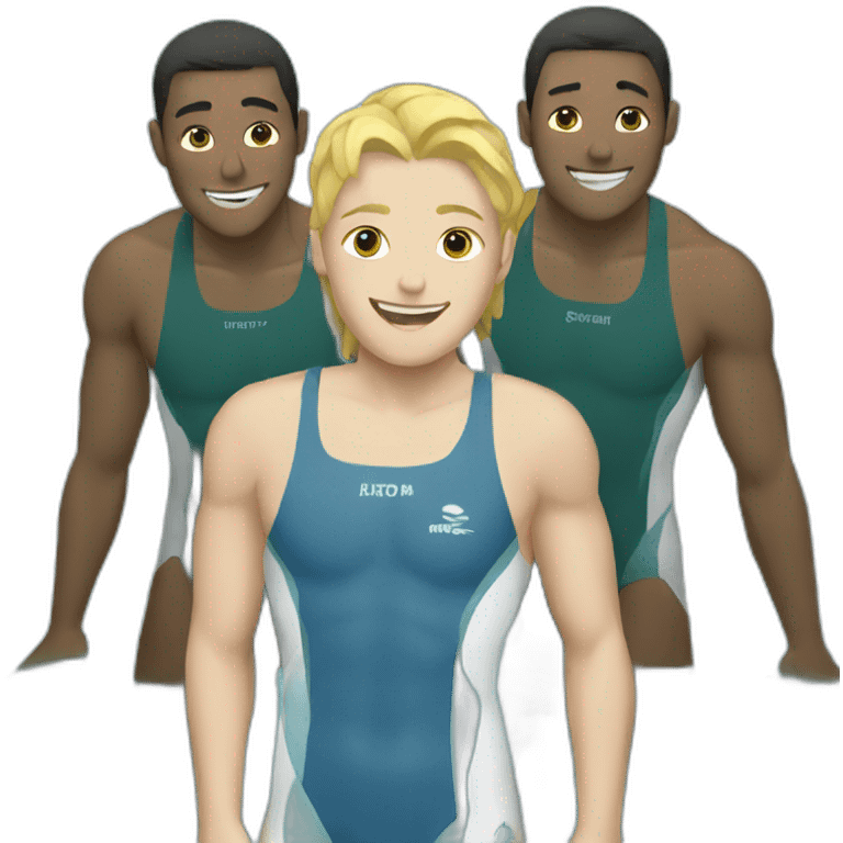 three swimmers emoji