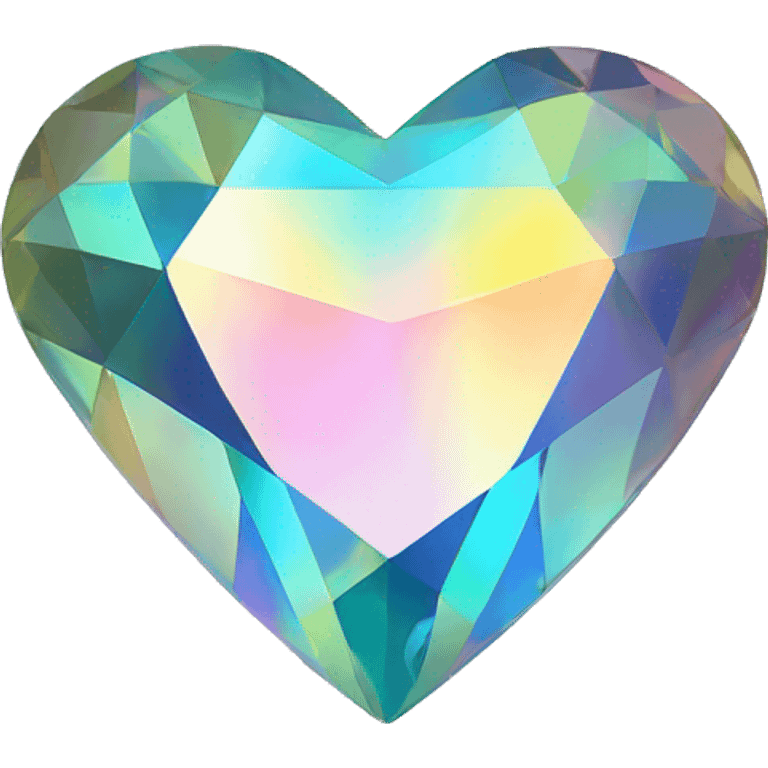 Heart shaped 56-carat iridescent diamond emoji