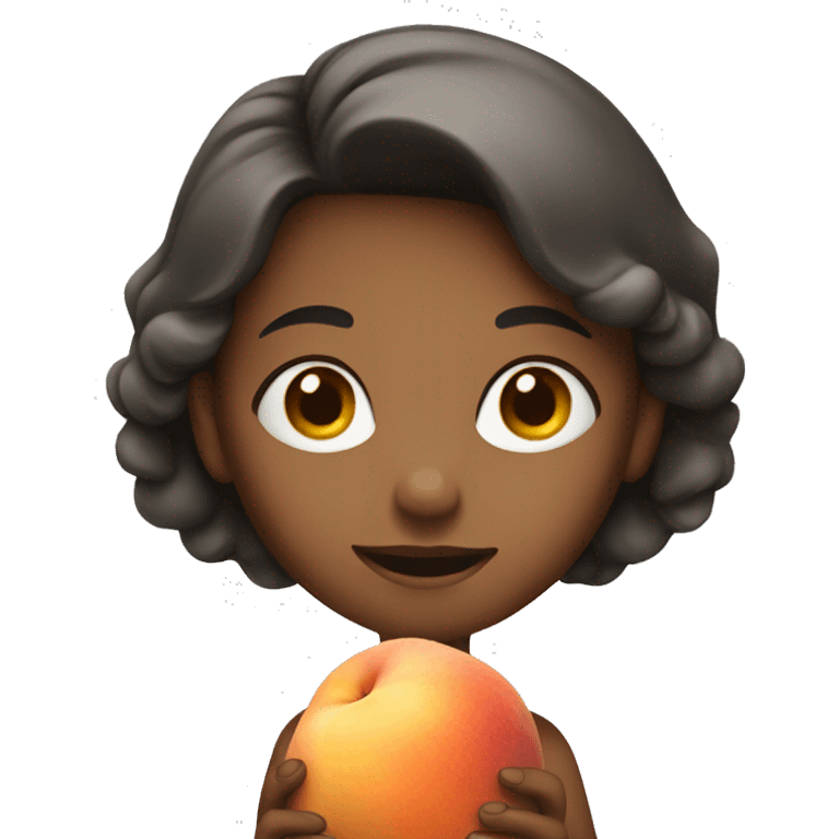 A girl with a peach emoji