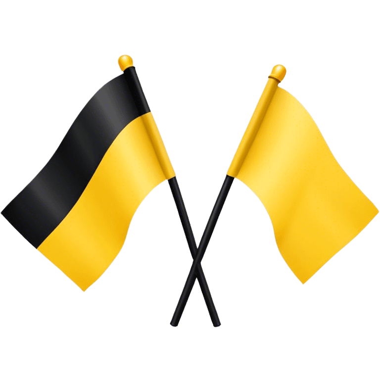 The flag of two yellow line and black line emoji