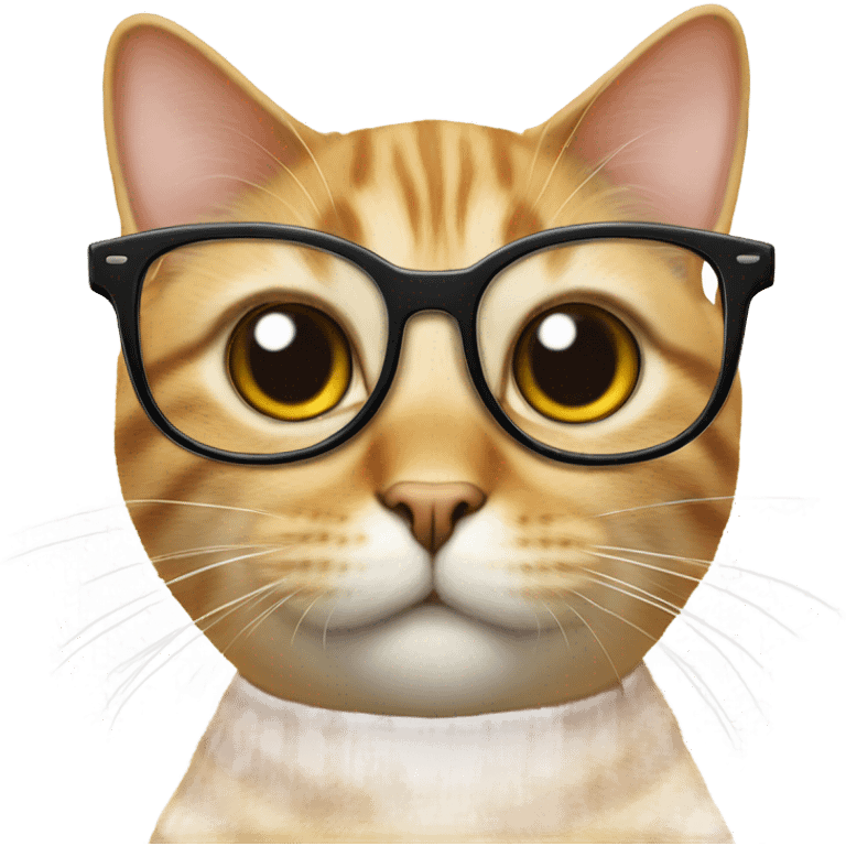 Cat on glasses with a question mark sign on top of his head emoji