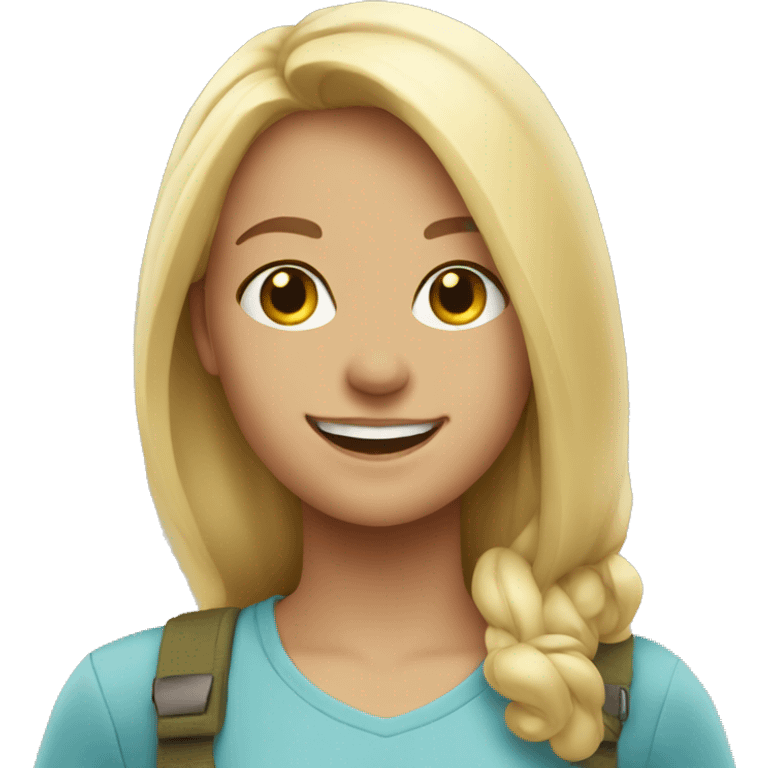 smiling blonde Girl outdoors emoji