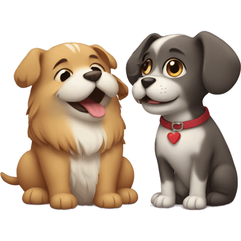 Dog and cat in love emoji