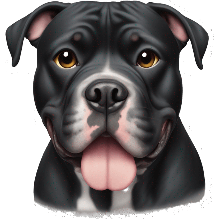 black american bully dog with with strip on the forehead to nose emoji