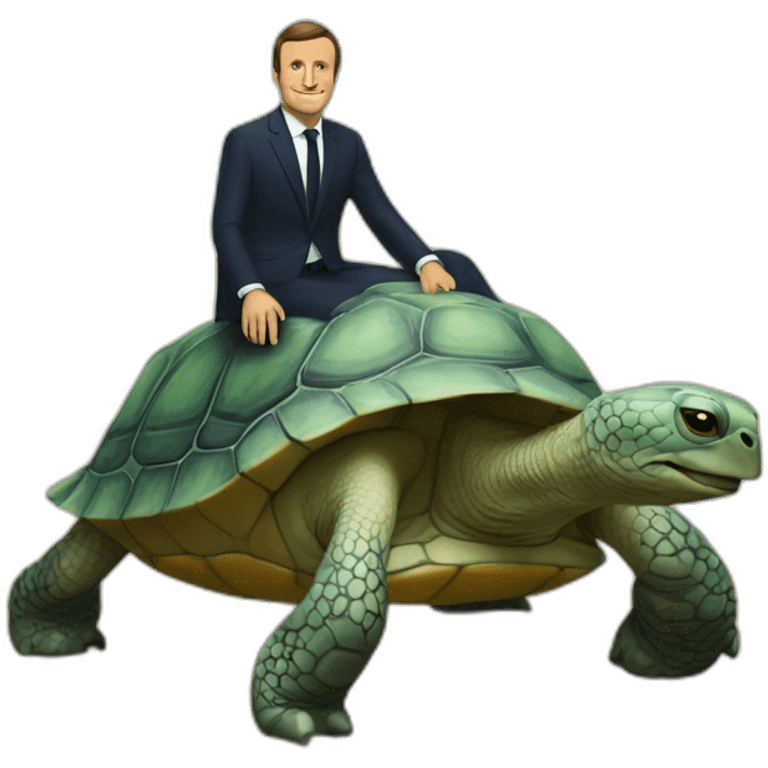 Macron sur tortue emoji