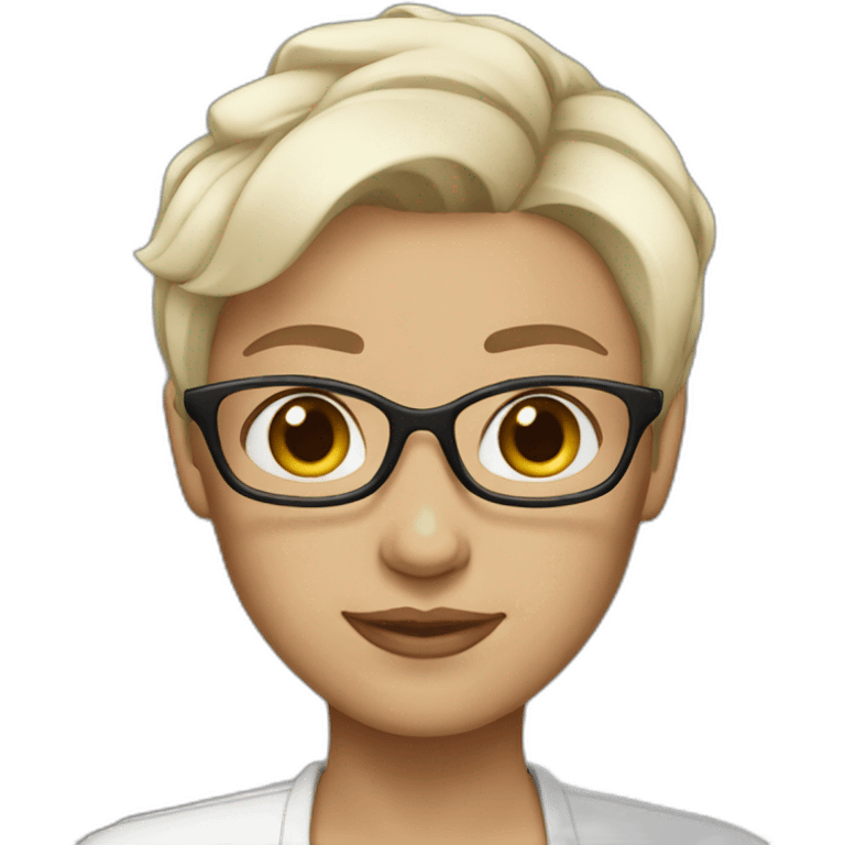 women developer white skin short hair emoji