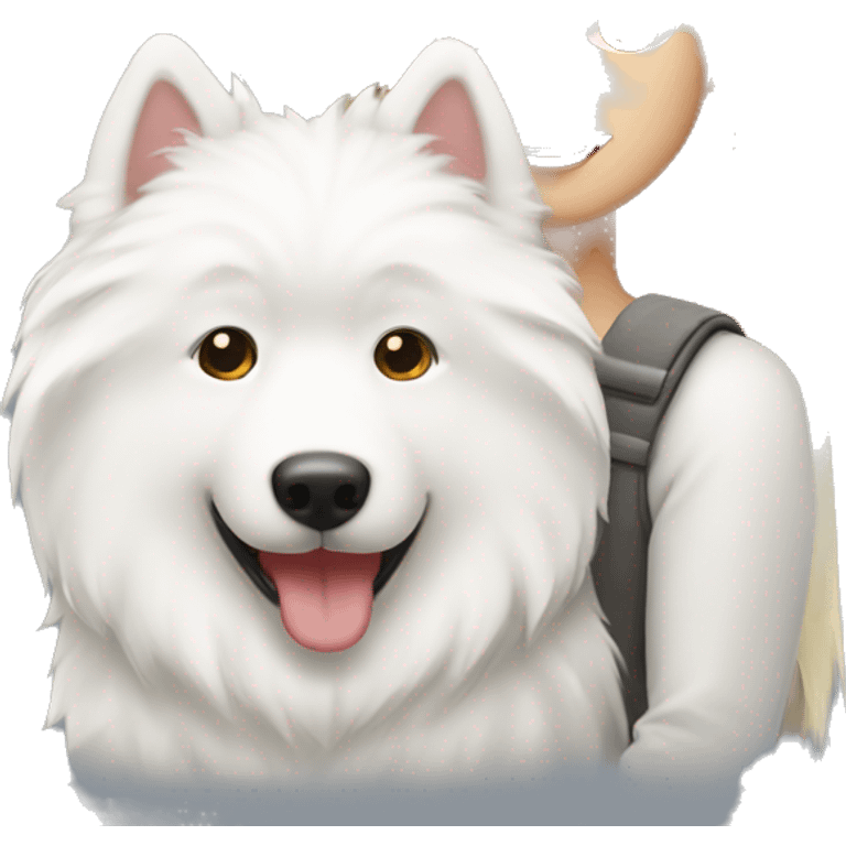 Samoyed wirh blonde girl emoji