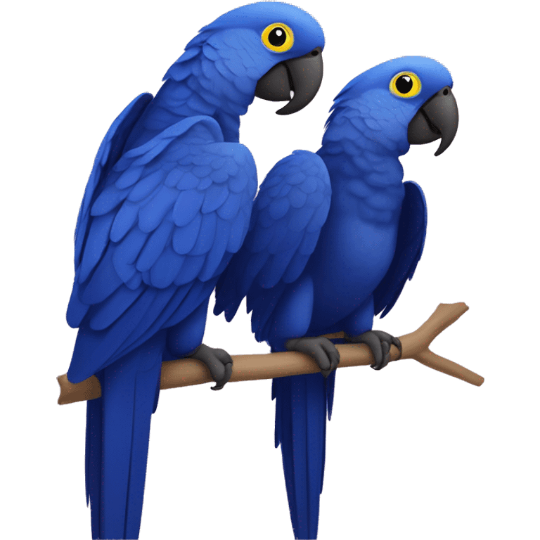 Hyacinth Macaw pair Full Body love each other emoji