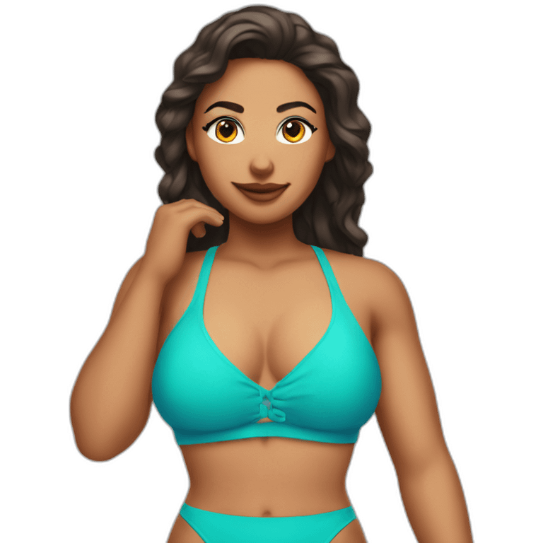 Thicc Caucasian Woman swimsuit emoji