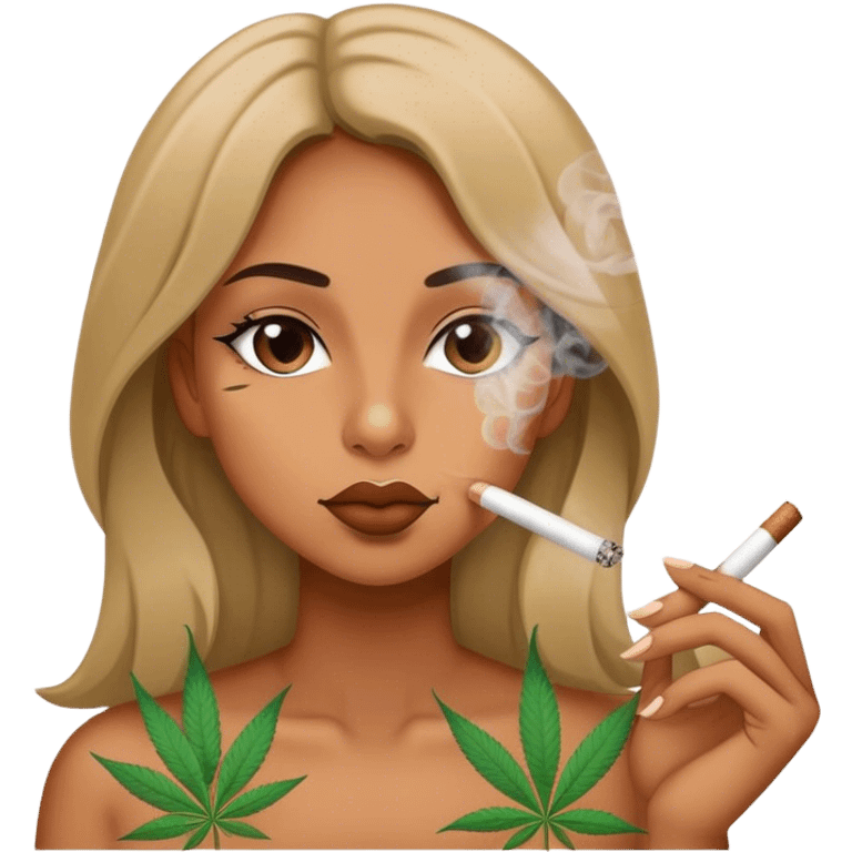 Girl smoking weed emoji