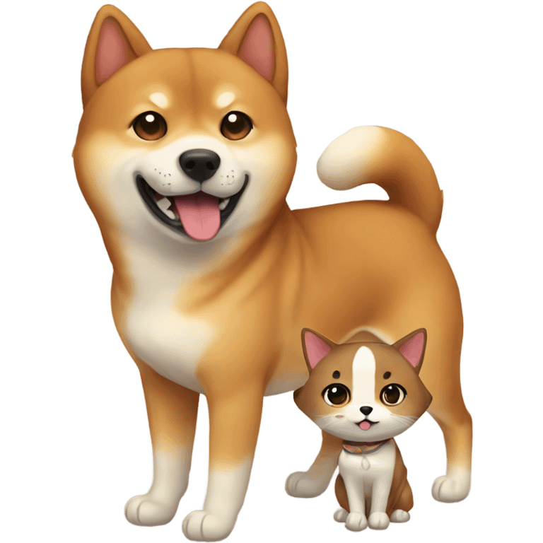 Shiba and brown cat emoji