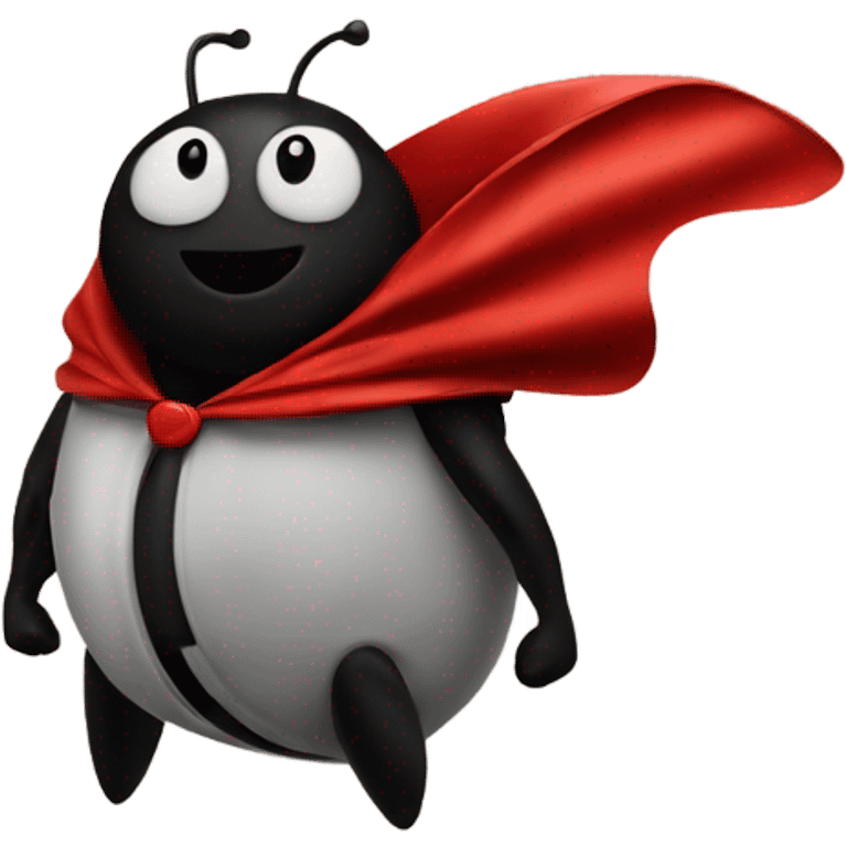 Ladybug with Superman cape emoji