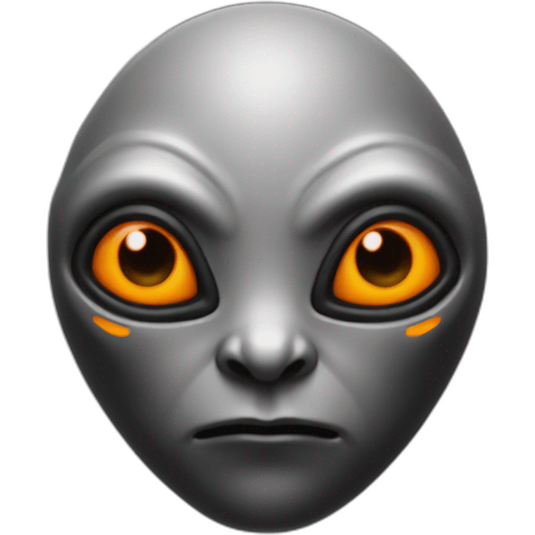 realistic alien black with orange details emoji