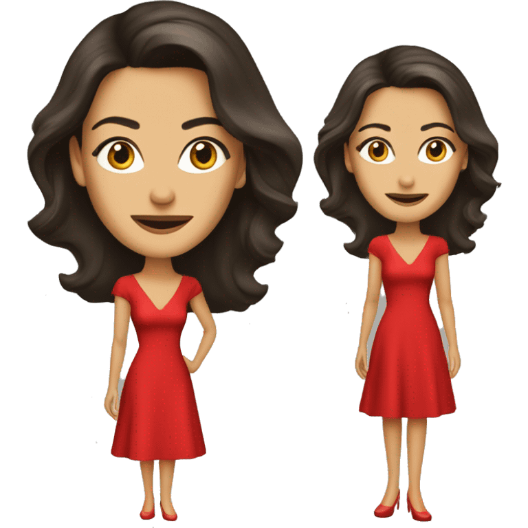 Teri Hatcher in red dress emoji