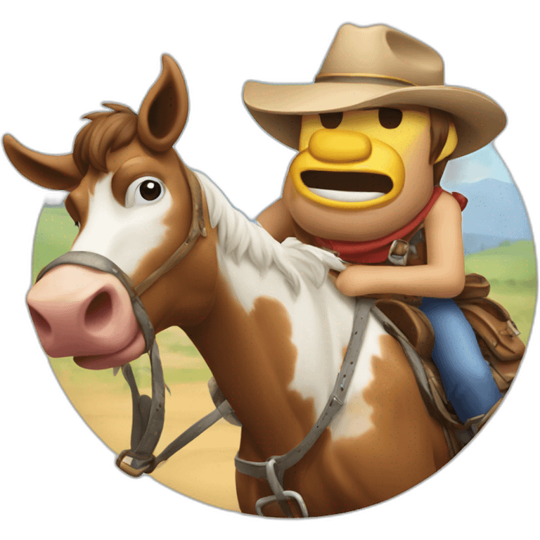 Cow-boys chevauche fusée emoji