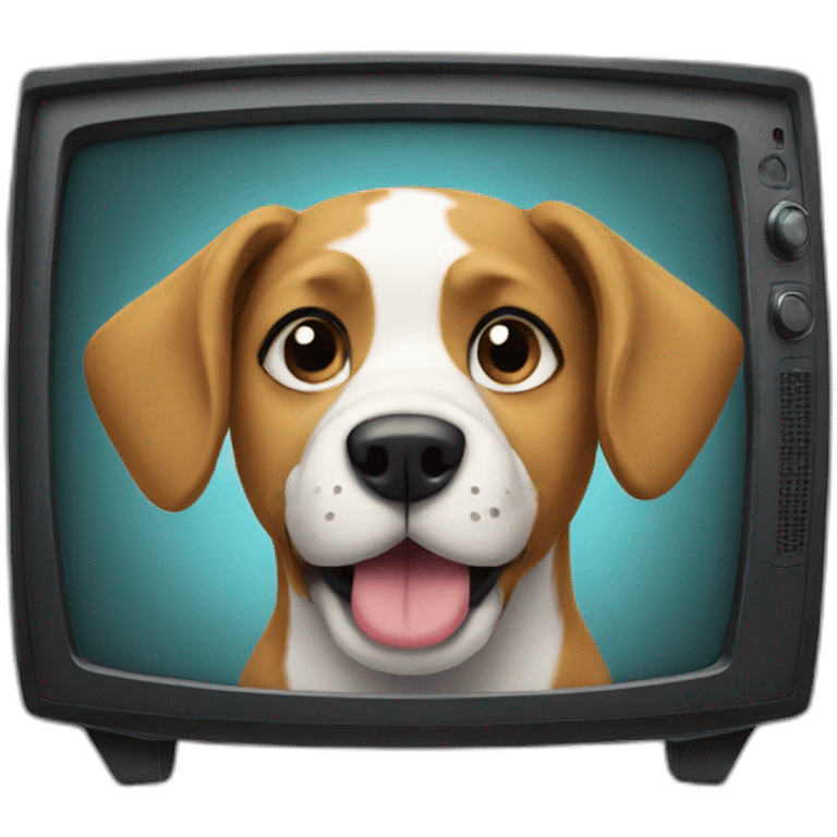 dog with shows tv emoji