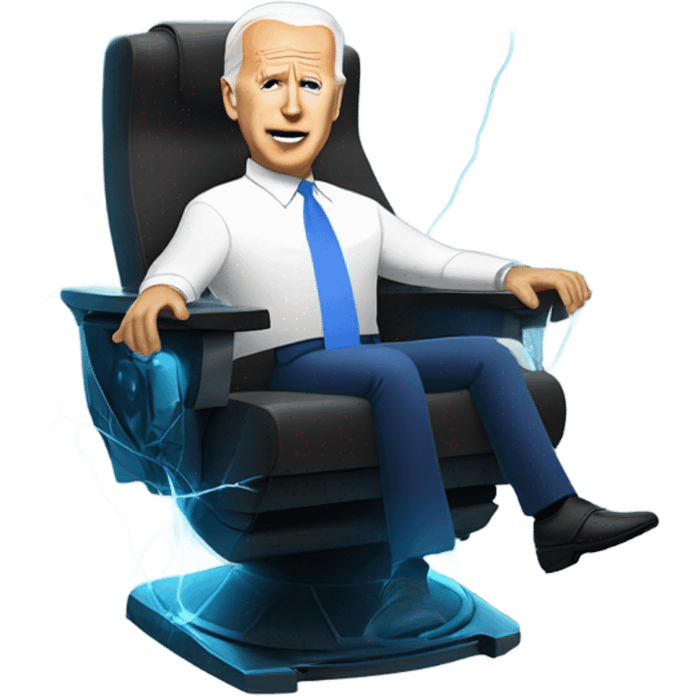 Joe Biden in an electrified seat emoji