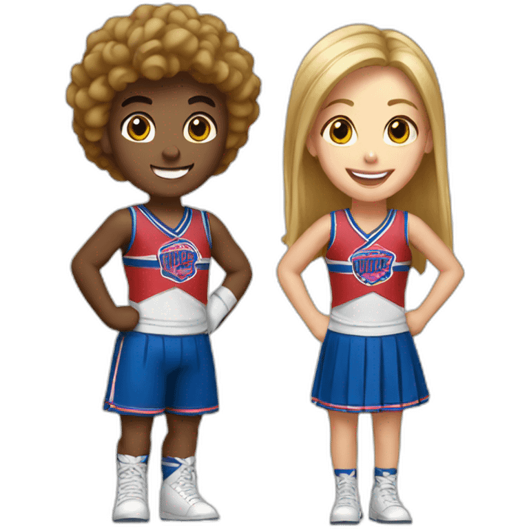 Cheerleading boy and girl emoji