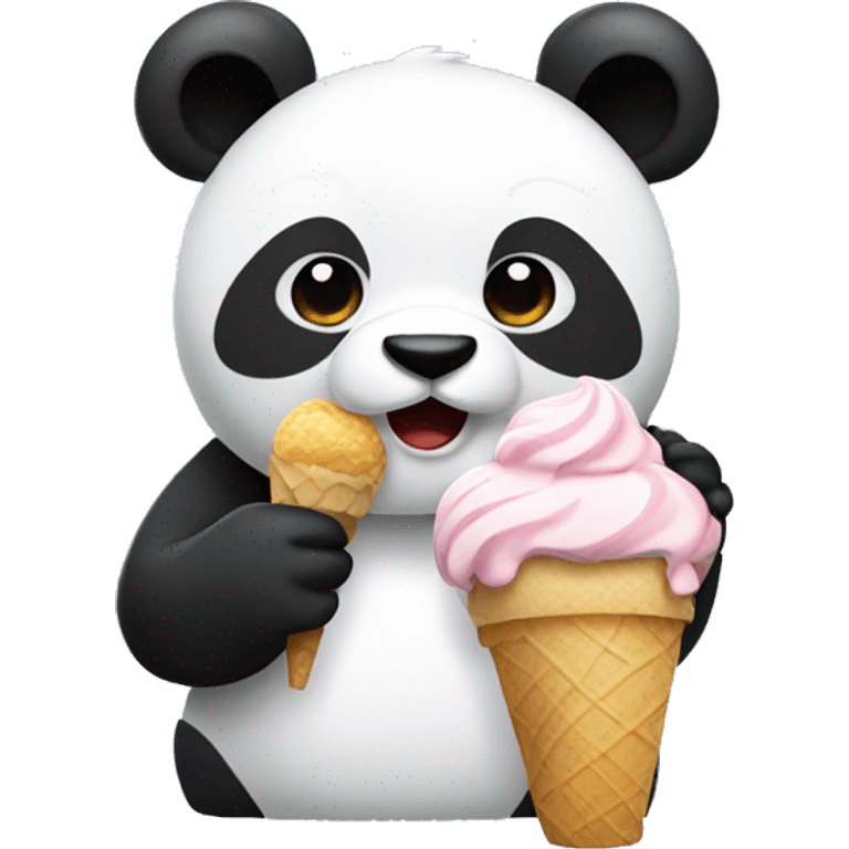 Panda eating ice cream emoji