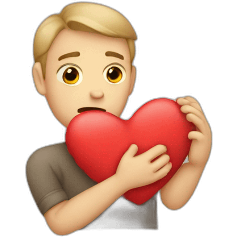 Homme triste coeur briser dans les mains emoji