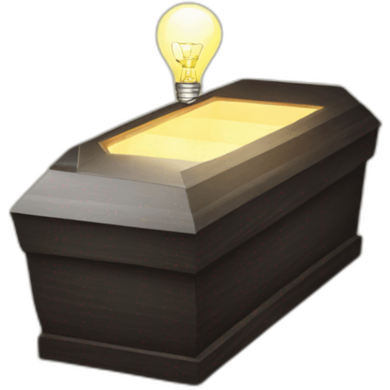 coffin with light bulb emoji