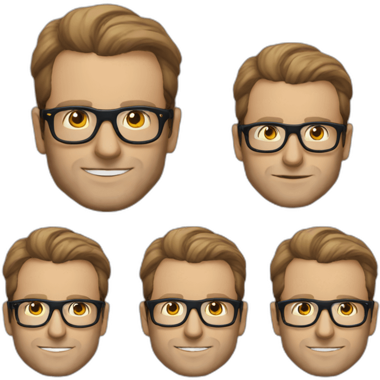 Macron avec des lunette tug emoji