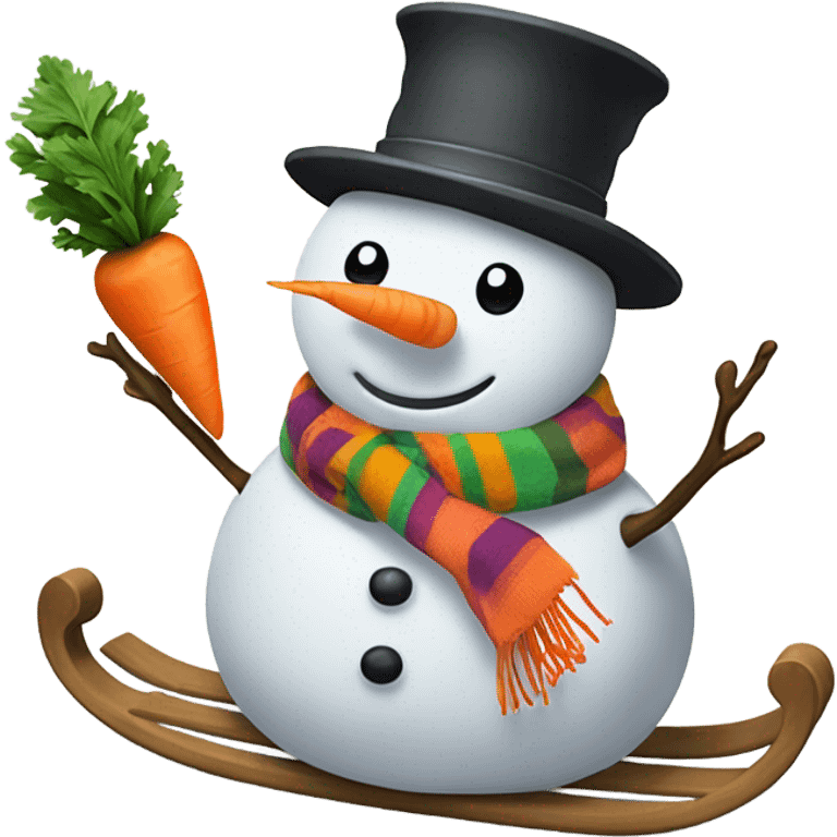 snowman sledding  emoji