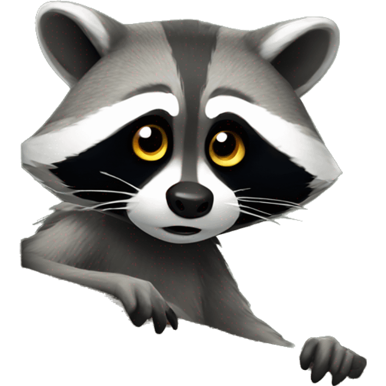 Raccoon being sneaky emoji