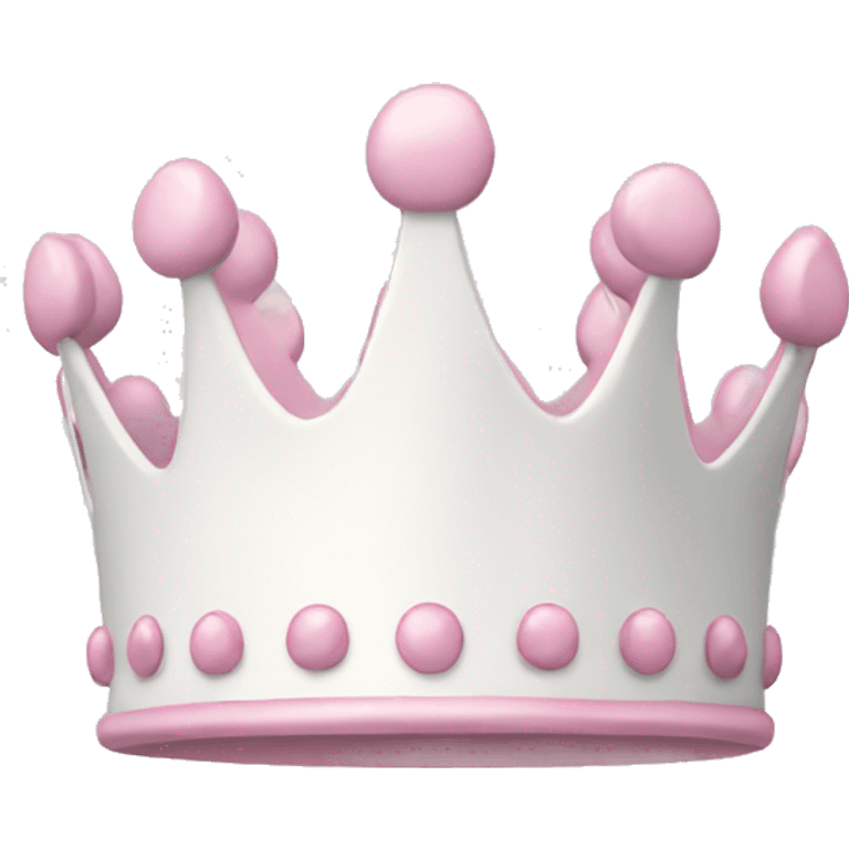 White and pastel pink crown emoji