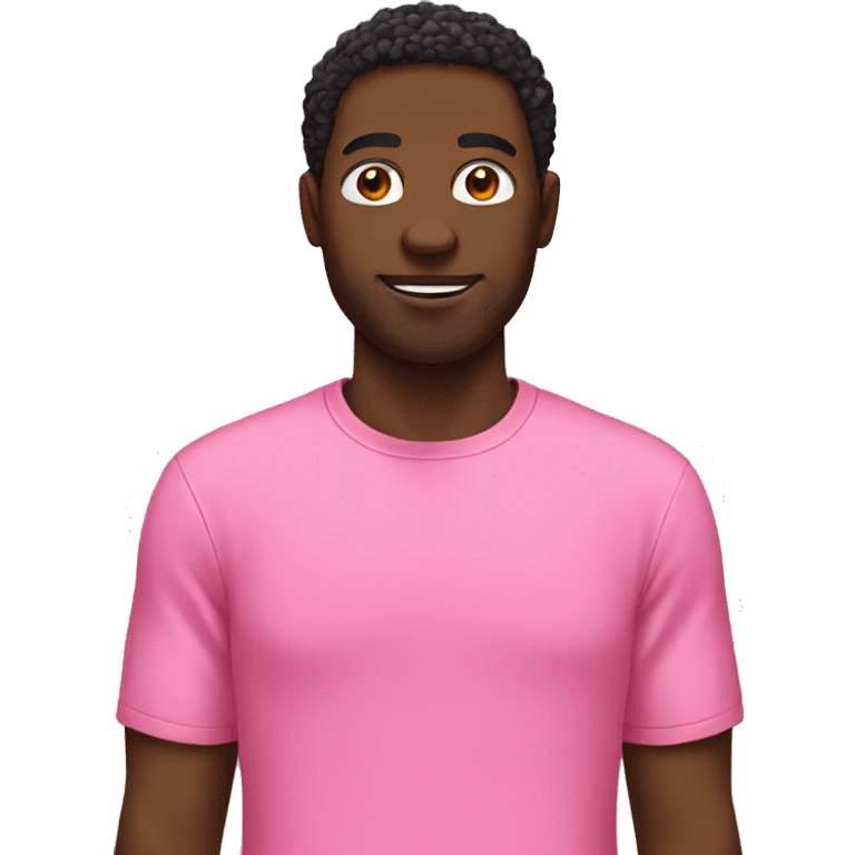 Black man emoji, pink t shirt, 
hand on the forehaed emoji