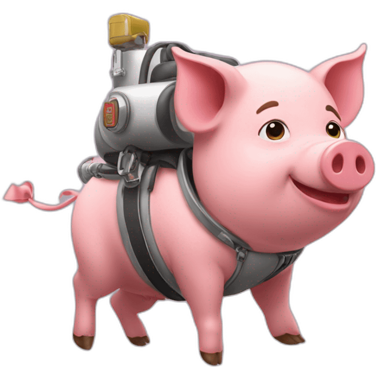 A pig with a jetpack emoji